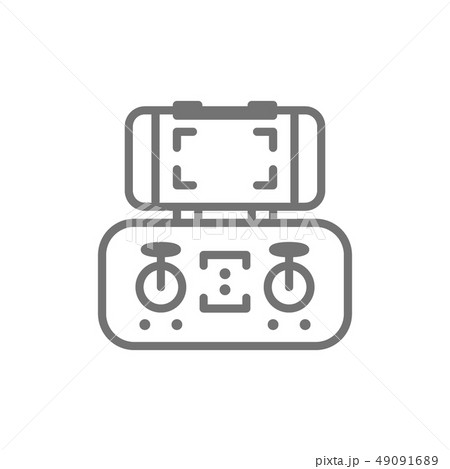 Mobile control panel for drone, remote controller, gamepad line icon. Mobile control panel for drone, remote controller, gamepad line icon. 49091689