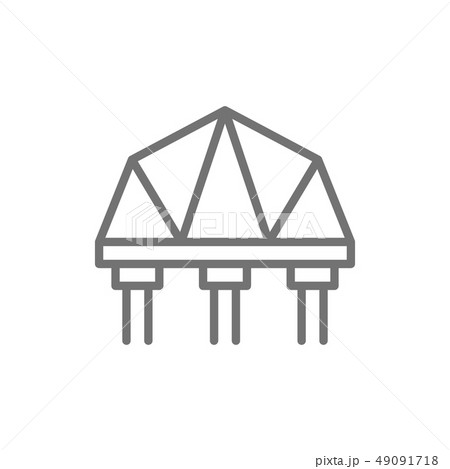 Suspension bridge line icon. Isolated on white background 49091718