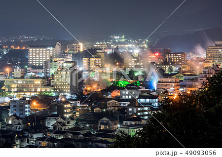 別府温泉の夜景の写真素材