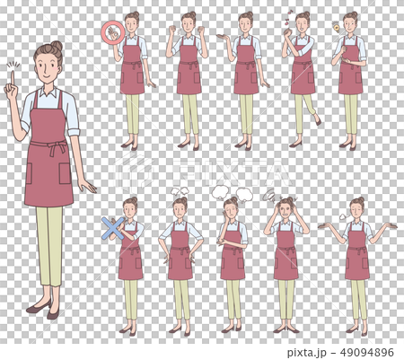 エプロン姿の女性　いろいろ 49094896