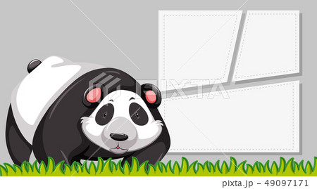 A Panda On Blank Noteのイラスト素材