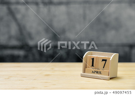 April 17 wooden calendar on vintage wood abstract April 17 wooden calendar on vintage wood abstract 49097455
