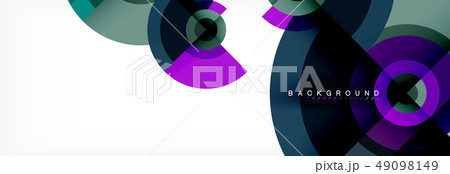 Minimal geometric circles and triangles abstract background, techno modern design, poster template 49098149