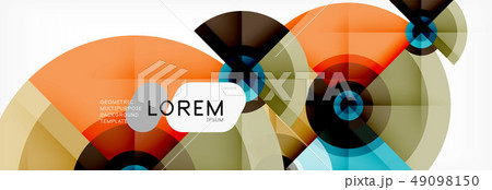 Minimal geometric circles and triangles abstract background, techno modern design, poster template 49098150