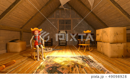 小屋の屋根裏 49098928