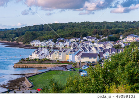 View of a small seaside town 49099103