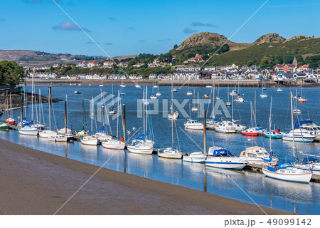 Boats docked in the seaside town of Conwy 49099142