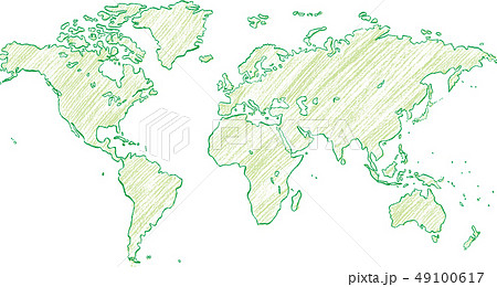 世界地図クレヨンfのイラスト素材