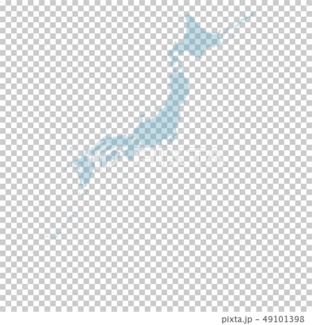 日本列島の青いドットマップ。 中サイズ2。 49101398