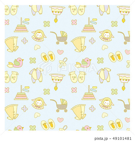 ベビー パターン柄 ブルー 49101481