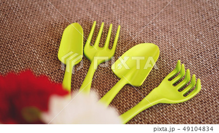 Gardening background. Gardening tools and flowers Gardening background. Gardening tools and flowers 49104834
