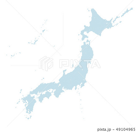 日本列島の青いドットマップ。 中サイズ 1。 49104965
