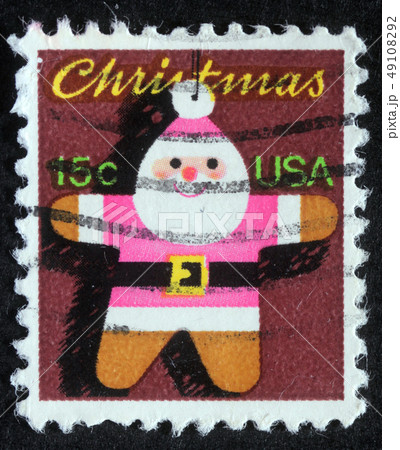 Christmas stamp printed in USA Christmas stamp printed in USA 49108292