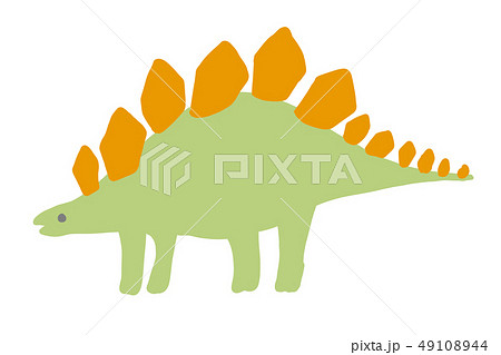 ゆるっとかわいい恐竜 ステゴサウルス ベクター素材 のイラスト素材