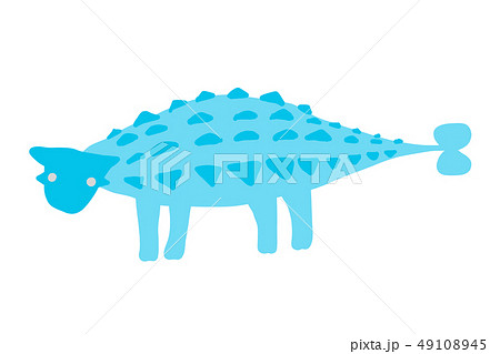 ゆるっとかわいい恐竜 アンキロサウルス ベクター素材 のイラスト素材