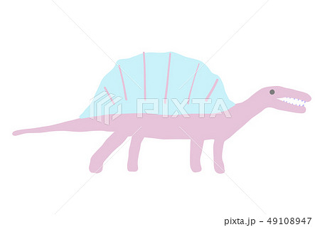 イラスト素材 ゆるっとかわいい恐竜 スピノサウルス ベクター素材
