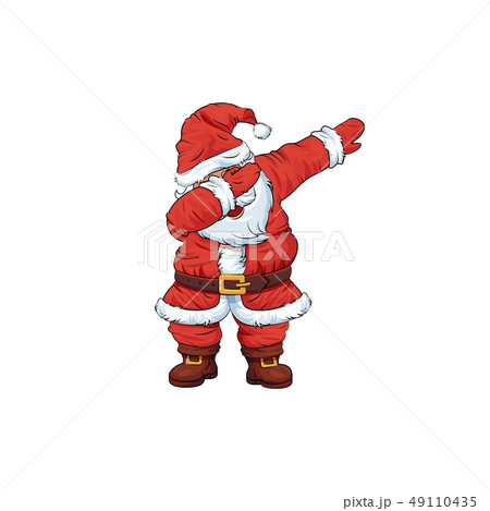 Santa Claus Character Dancing Dab Step Stock Illustration