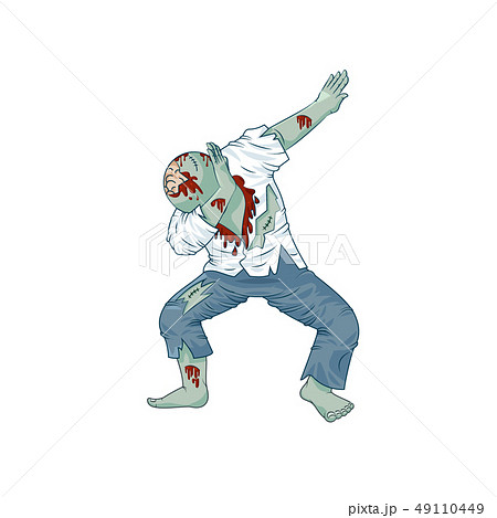 zombie walking dead man character dancing dab step 49110449