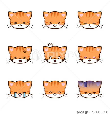 Set of orange cat emoticons Set of orange cat emoticons 49112031
