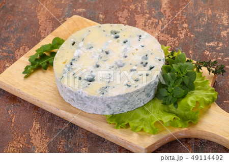 Round blue cheese Round blue cheese 49114492