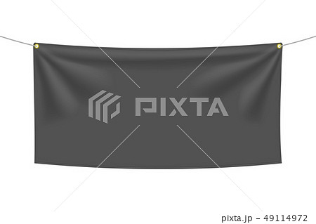Black textile banner with folds 49114972