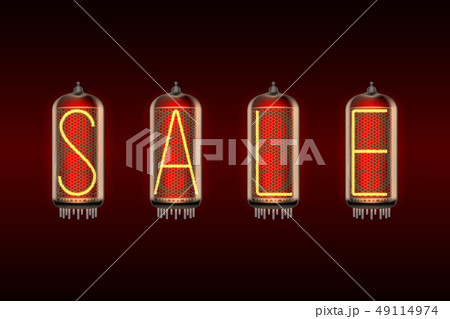 SALE word on retro-styled nixie tube indicator 49114974