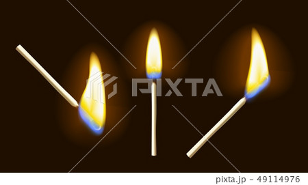 Realistic burning match set 49114976