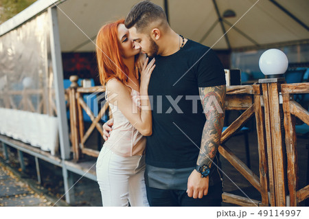 couple in a town 49114997