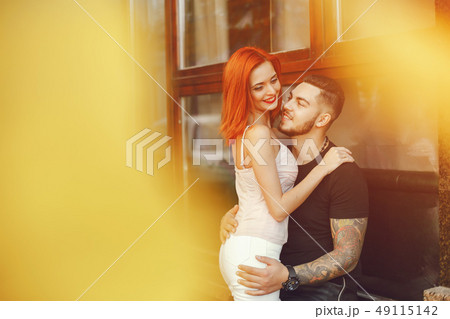 couple in a town 49115142