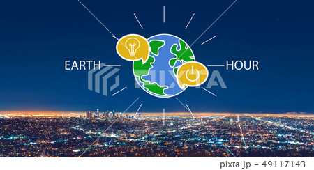 Earth hour with downtown Los Angeles Earth hour with downtown Los Angeles 49117143