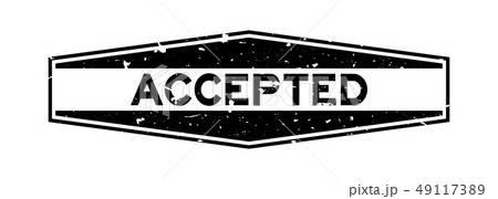 Grunge black accepted word hexagon rubber stamp 49117389