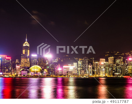 香港　ビクトリア・ハーバー　夜景 49117787