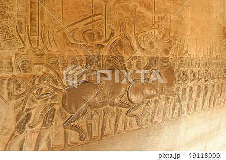 アンコールワット　レリーフ　第1回廊　壁面彫刻　クメール　世界遺産　Relief 49118000