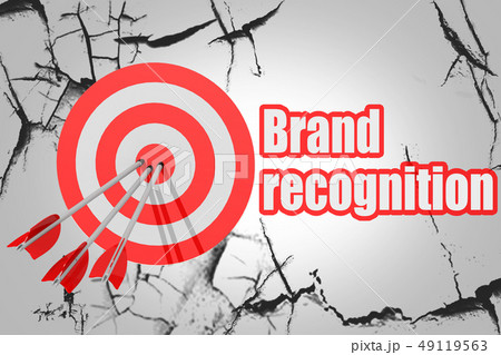 Brand recognition word with red arrow and board Brand recognition word with red arrow and board 49119563