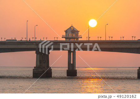 sunset above Sarasin bridge Phuket 49120162