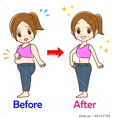 女性　ダイエット　before　after　　ジーンズ　01 49121768