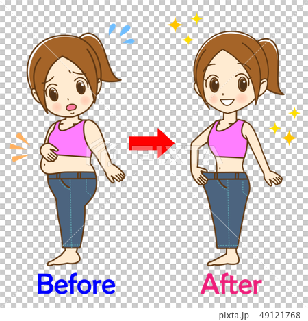 女性　ダイエット　before　after　　ジーンズ　01 49121768