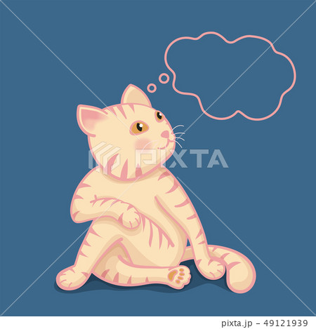 Cute cartoon cat in yoga pose meditation. - Stock Illustration [49121939] -  PIXTA
