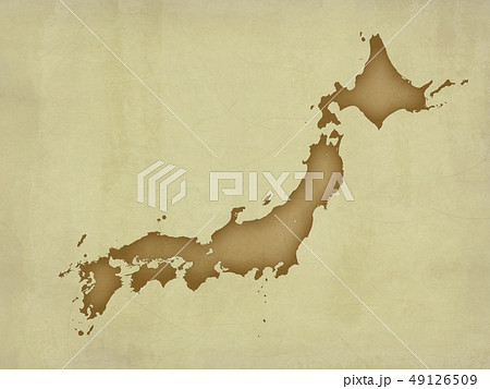 日本地図 古紙 のイラスト素材