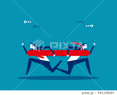 Two business people disagree on the direction. 49128684