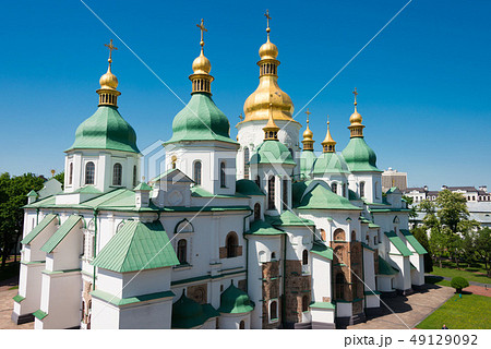 世界遺産 聖ソフィア大聖堂 Saint Sophia Cathedral ウクライナ キエフの写真素材