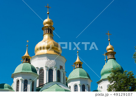 世界遺産 聖ソフィア大聖堂 Saint Sophia Cathedral ウクライナ キエフの写真素材