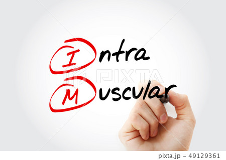 IM - intramuscular acronym with marker IM - intramuscular acronym with marker 49129361