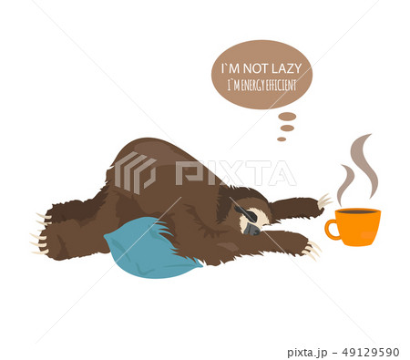 The story of one sloth. Morning cofee. Funny The story of one sloth. Morning cofee. Funny 49129590
