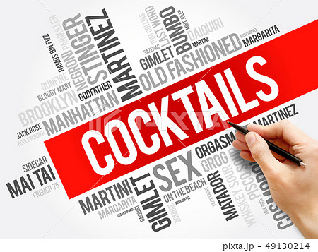 Most popular Cocktails word cloud collage 49130214