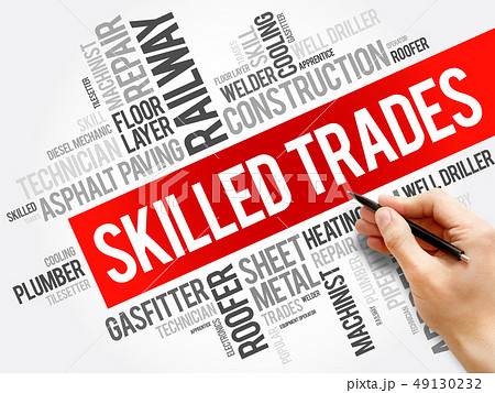 Skilled Trades word cloud collage 49130232