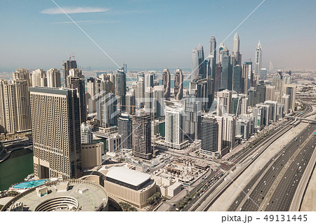 Aerial view of Dubai Marina district Aerial view of Dubai Marina district 49131445