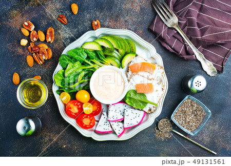 dinner on plate dinner on plate 49131561