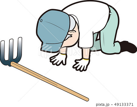 挫折する農家男性のイラスト素材