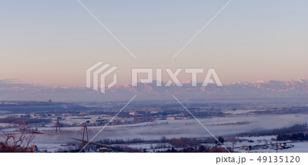 Obihiro city in dawn light 49135120